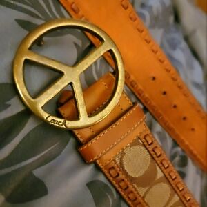 Coach brown and tan belt